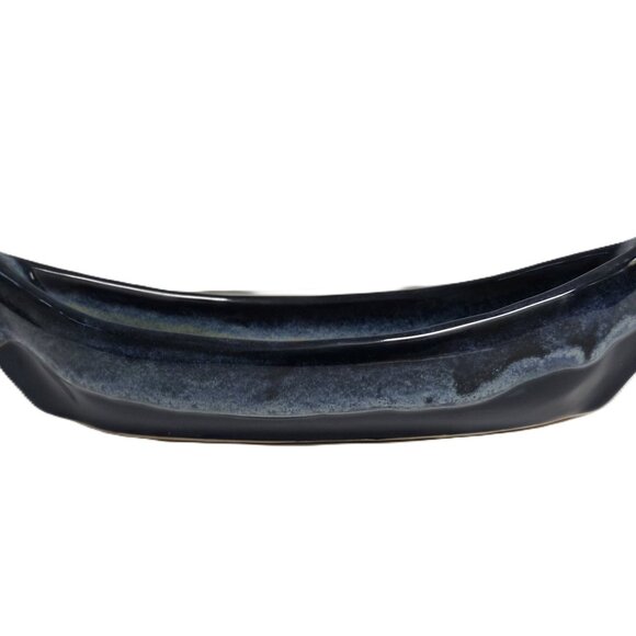 VTG 90s Maxwell Pottery Canada Blue Canoe Dish Signed 26 cm Cabincore Rustic - Picture 5 of 5